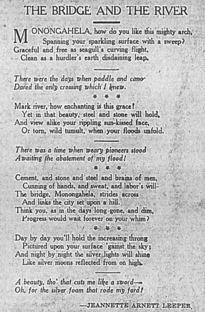 The Bridge and the River Poem