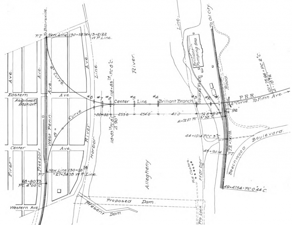 Sketch of layout of the Brilliant Branch Bridge.