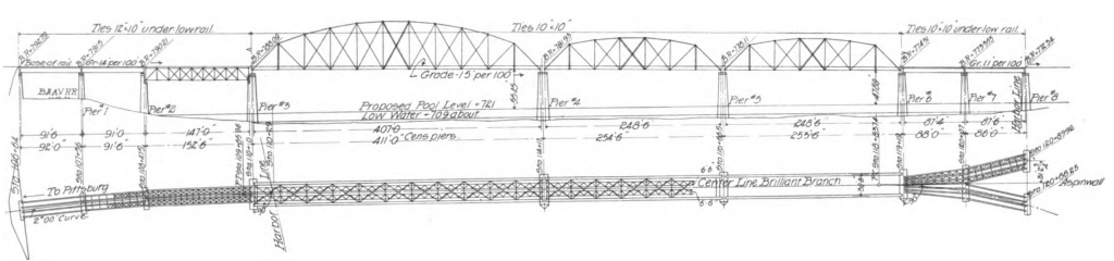 Sketch of layout of the Brilliant Branch Bridge.